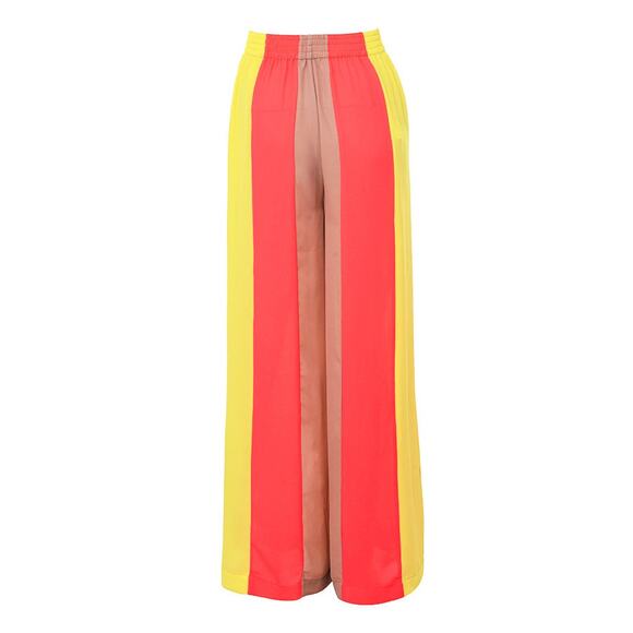 House of CB London Women's Margot Trouser Pants Wide Leg Striped Yellow S NWT - Picture 3 of 5